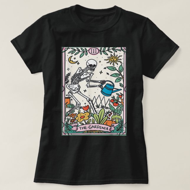 Camiseta El jardinero Tarot Card Mystical Witching Gardenin (Diseño del anverso)