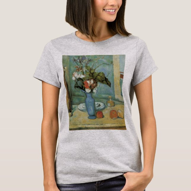 Camiseta El jarrón azul (Flores y frutas) de Paul Cézanne (Anverso)