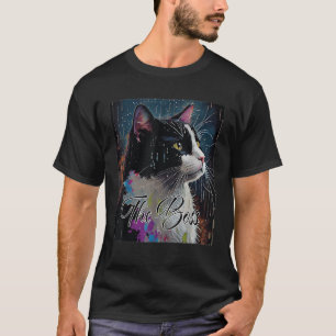 Camiseta El jefe del gato Tuxedo ama el té gracioso para ma