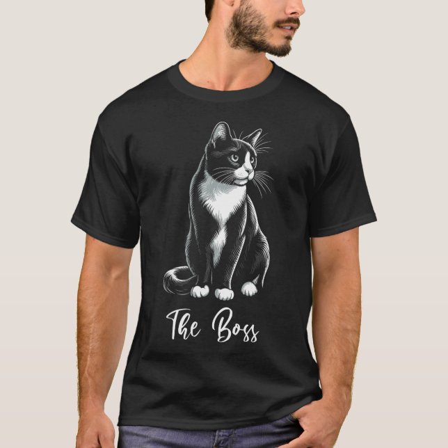Camiseta El jefe del gato Tuxedo amante del gatito Kitten T (Anverso)