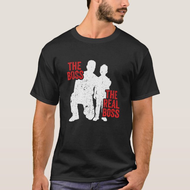 Camiseta El jefe, el verdadero jefe padre hijo hija Matchin (Anverso)