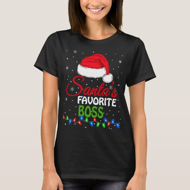 Camiseta El jefe favorito de Santa Hat alude a Chris gracio (Anverso)