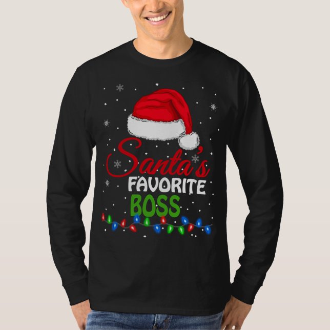 Camiseta El jefe favorito de Santa Hat alude a Chris gracio (Anverso)