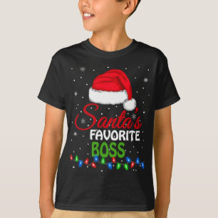 Camiseta El jefe favorito de Santa Hat se ilumina. Funny Ch