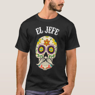 Camiseta El Jefe Sugar Skull Appartal mexicano Dia De Los M