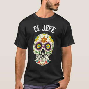 Camiseta El Jefe Sugar Skull Appartal mexicano Dia De Los M