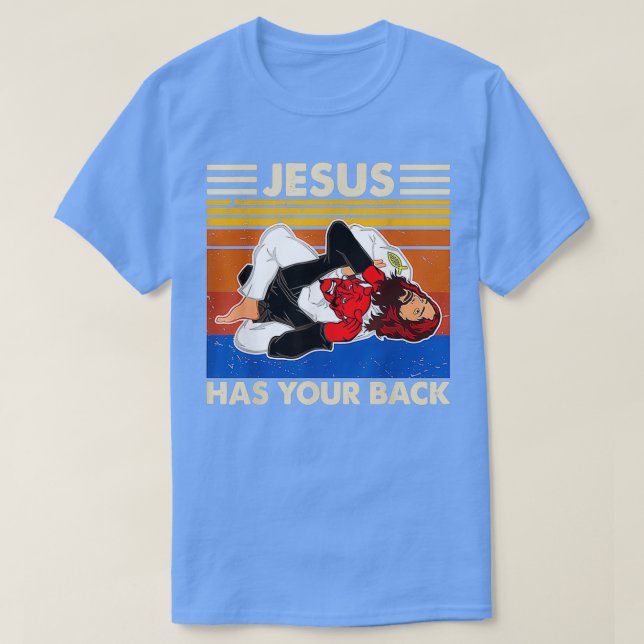 Camiseta El Jesús de Jiu Jitsu tiene la espalda M (Diseño del anverso)