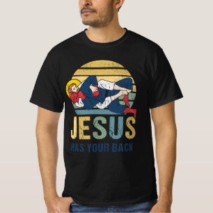 Camiseta El Jesús inspirador tiene tu espalda Jiu Jitsu Ret