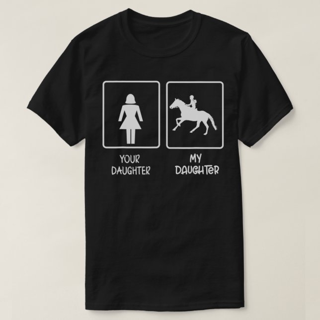 Camiseta El jinete ecuestre Daughter Divertido caballo mont (Diseño del anverso)