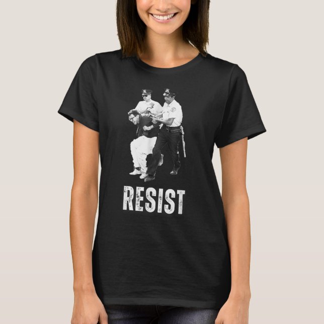 Camiseta El joven Bernie Sanders arrestado resiste (Anverso)