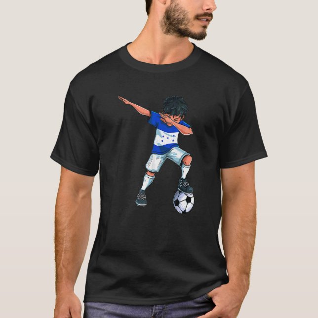 Camiseta El joven hondureño de fútbol de Dabbing (Anverso)