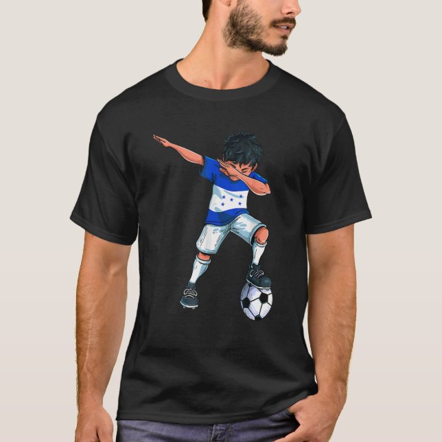 Camiseta El joven hondureño de fútbol de Dabbing (Anverso)