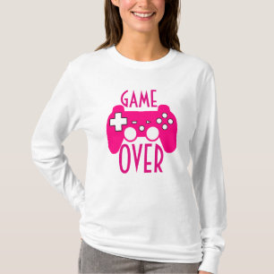 Camiseta El juego blanco y rosado de la mujer sobre la