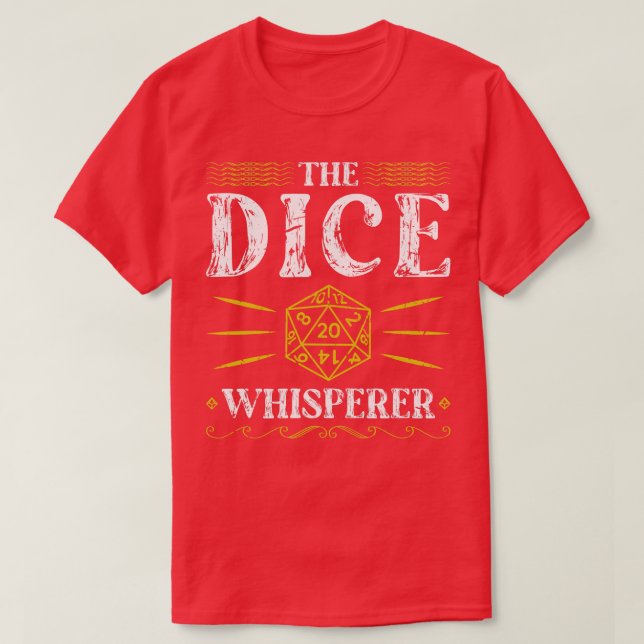 Camiseta El juego de RPG de Dice Whisperer D20 (Diseño del anverso)