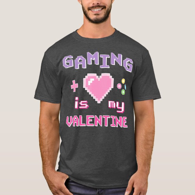 Camiseta El juego es mi jugador rosa de San Valentín Kawaii (Anverso)