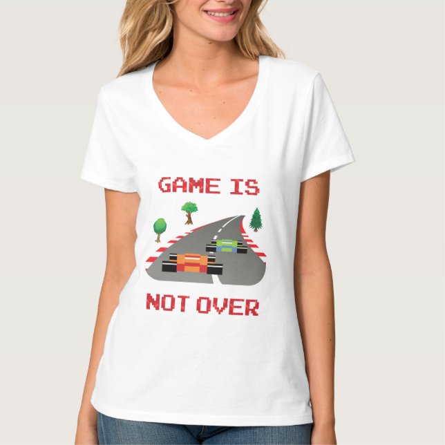 Camiseta El juego no termina con el videojuego Pixelado (Anverso)