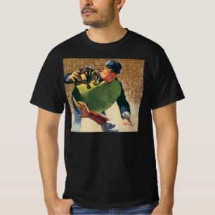Camiseta El jugador de béisbol de deportes de época, el árb