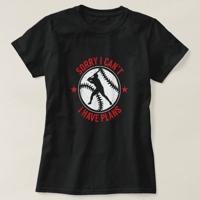 Camiseta El jugador de béisbol no me molesta cuando mira el (Diseño del anverso)