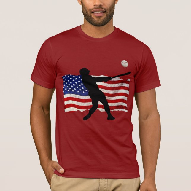 Camiseta El jugador de béisbol se divierte la bandera de (Anverso)