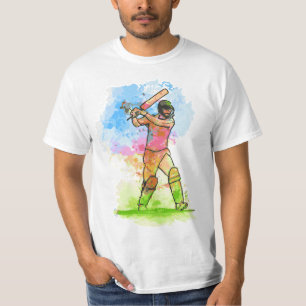 Camiseta El jugador de cricket color agua diseño elegante d