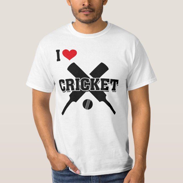 Camiseta El jugador de cricket me encanta el críquet, los m (Anverso)