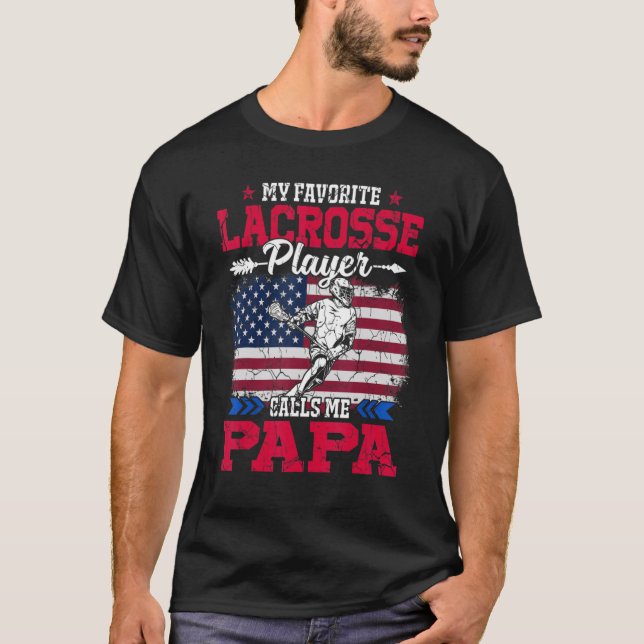 Camiseta El jugador de Lacrosse, la bandera de Estados Unid (Anverso)