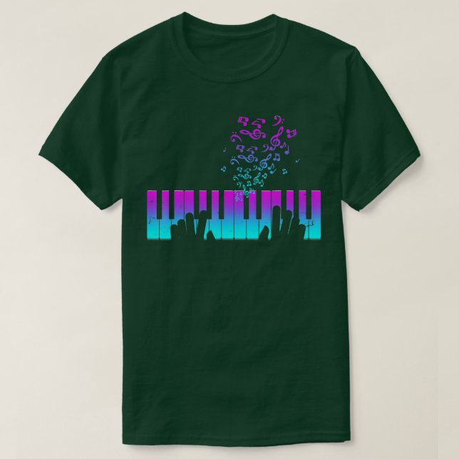 Camiseta El jugador de piano regalo manos el músico de tecl (Diseño del anverso)