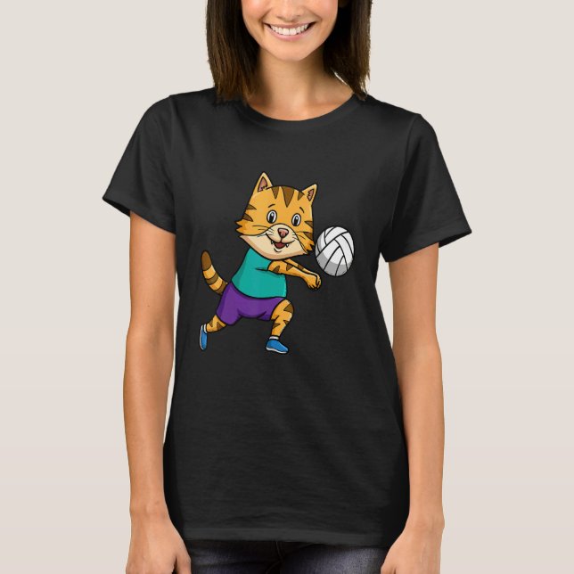 Camiseta El jugador de voleibol Spike Net Cat Whisperer (Anverso)