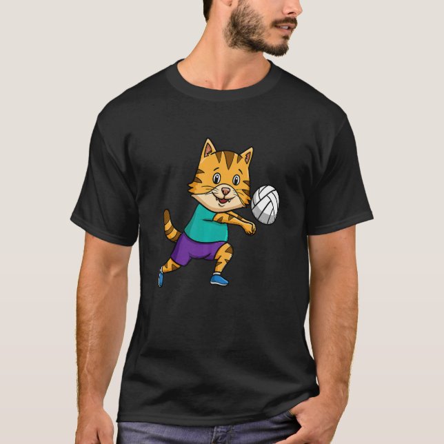 Camiseta El jugador de voleibol Spike Net Cat Whisperer (Anverso)