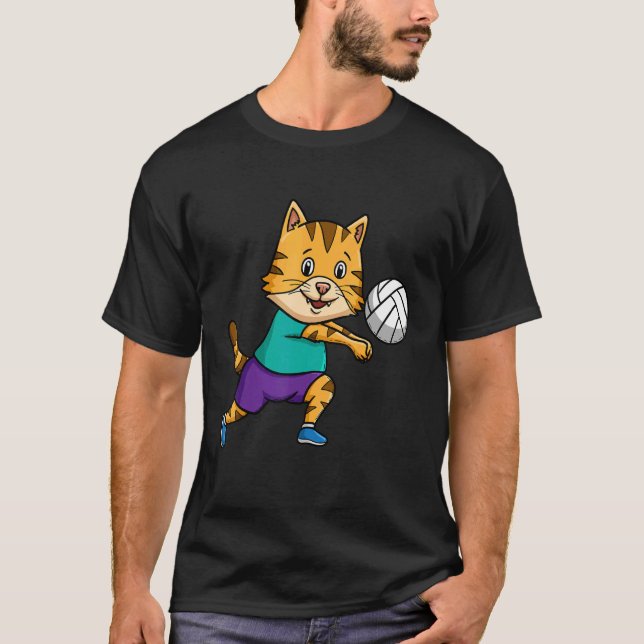 Camiseta El jugador de voleibol Spike Net Cat Whisperer (Anverso)