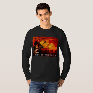 Camiseta El jugador del banjo, música es libertad T-shirtn