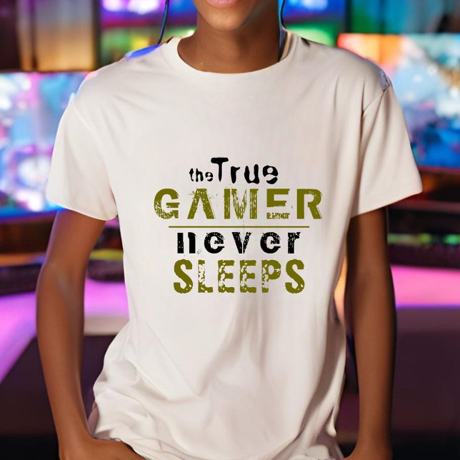 Camiseta El jugador verdadero nunca duerme del jugador de t (Subido por el creador)
