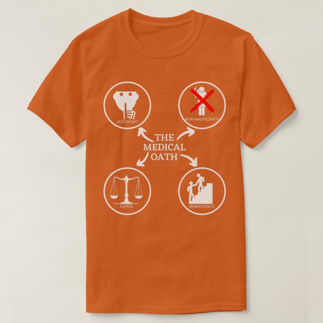 Camiseta El juramento médico (Diseño del anverso)