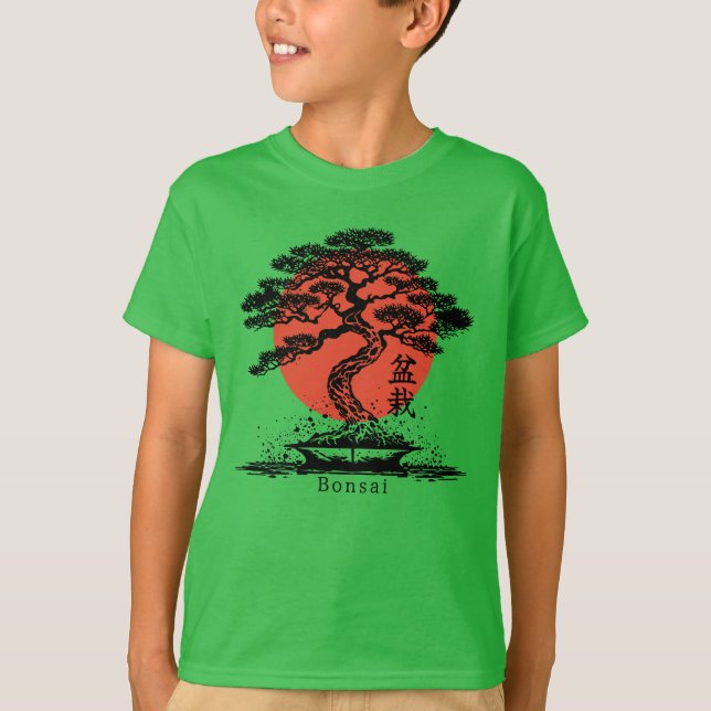 Camiseta El kanji japonés Bonsai personalizado (Anverso)
