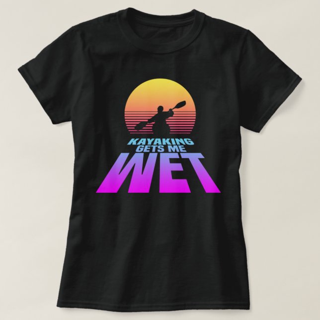 Camiseta El Kayak Me Hizo Sombrío (Sinthwave) (Diseño del anverso)