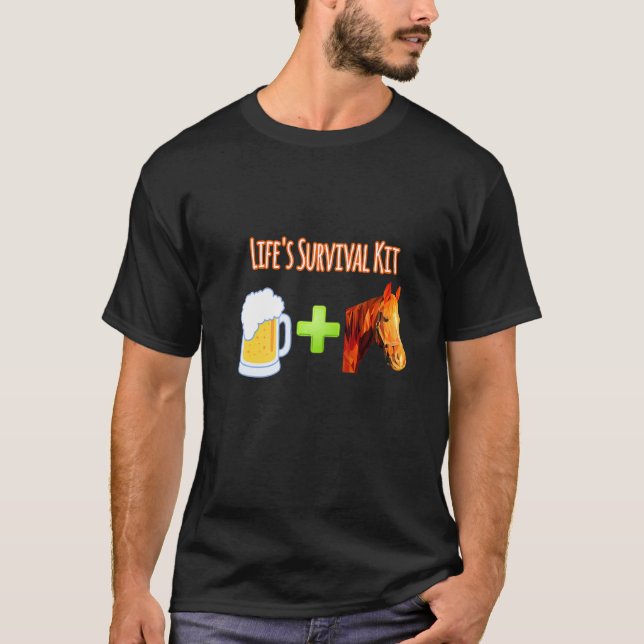 Camiseta El kit de supervivencia de la vida, cerveza más ca (Anverso)