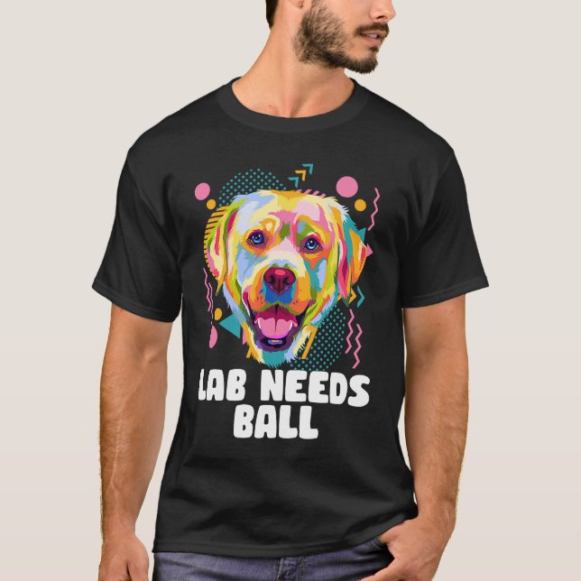 Camiseta El Laboratorio necesita el tema del perro de bolas (Anverso)