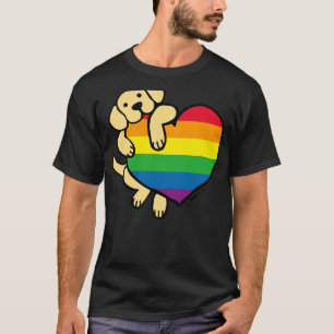 Camiseta El Labrador Amarillo Y El Corazón Del Orgullo Arco