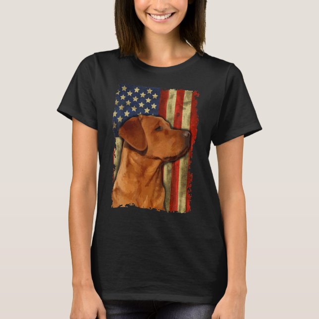 Camiseta El Labrador Foxred Recupera La Bandera Estadounide (Anverso)