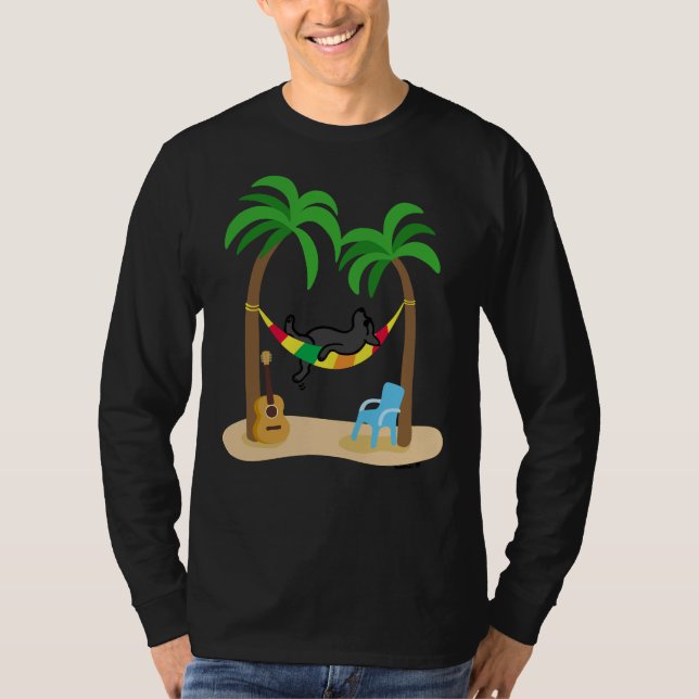Camiseta El Labrador Negro Durmiendo En La Hamaca (Anverso)