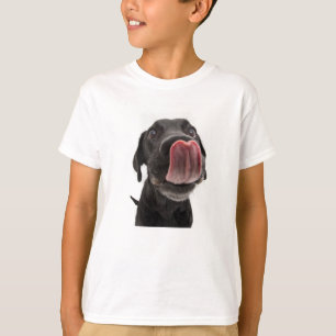 Camiseta El labrador negro toca la nariz