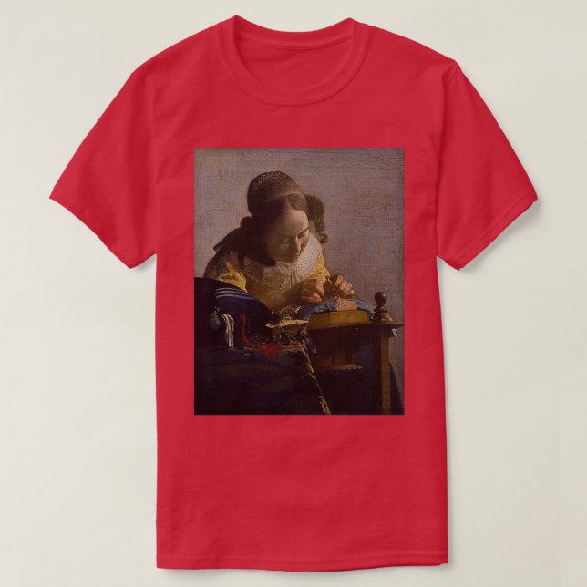 Camiseta El Lacemaker 1670 Johannes Vermeer (Diseño del anverso)