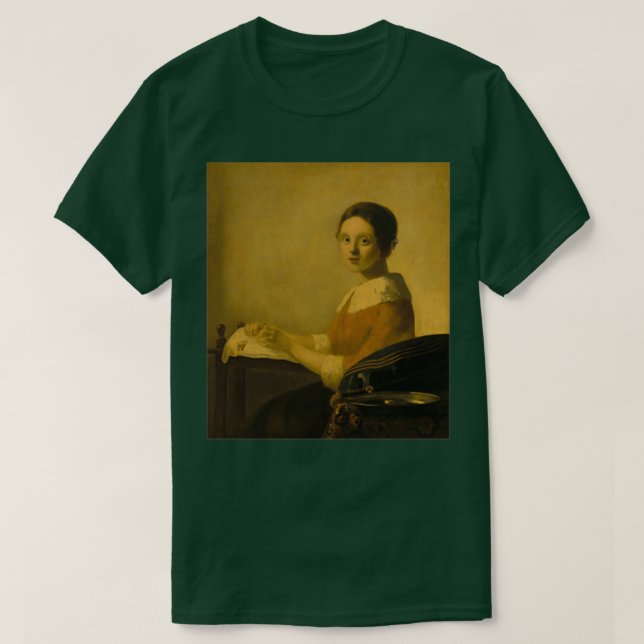 Camiseta El Lacemaker de Johannes Vermeer (Diseño del anverso)