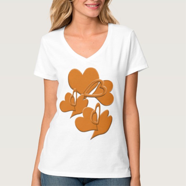 Camiseta El lado más suave de los corazones Naranjas (Anverso)