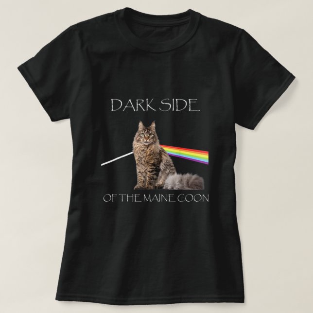 Camiseta El Lado Oscuro De Los Chicas De Maine Coon Cute Ca (Diseño del anverso)