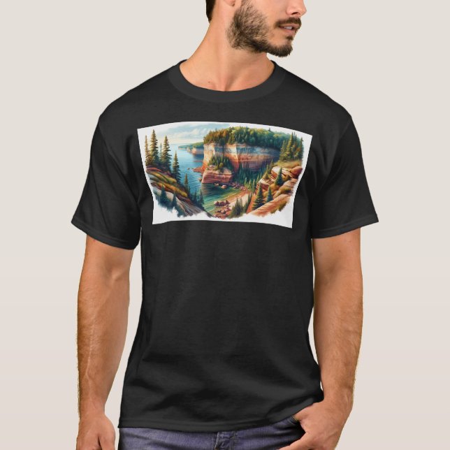 Camiseta El lago nacional de Rocas, capturando el (Anverso)