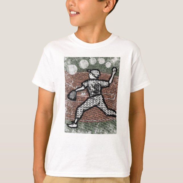 Camiseta El lanzador de béisbol T-Shirt Little League Boy (Anverso)