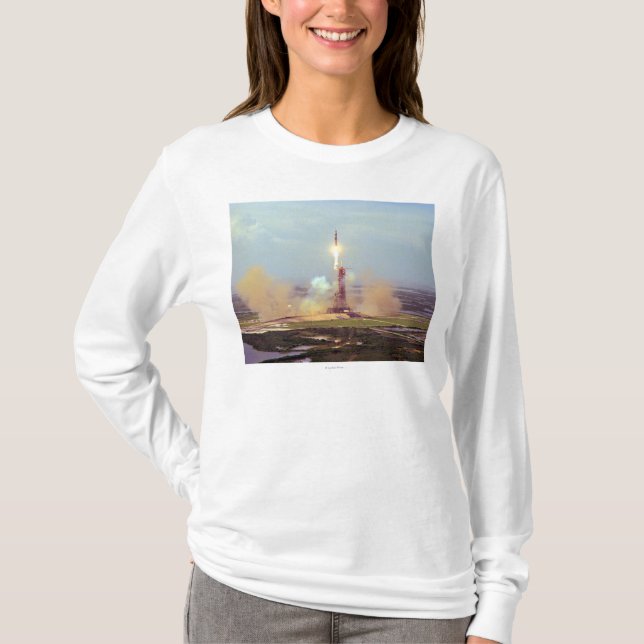 Camiseta El lanzamiento de Saturn IB del proyecto de la (Anverso)