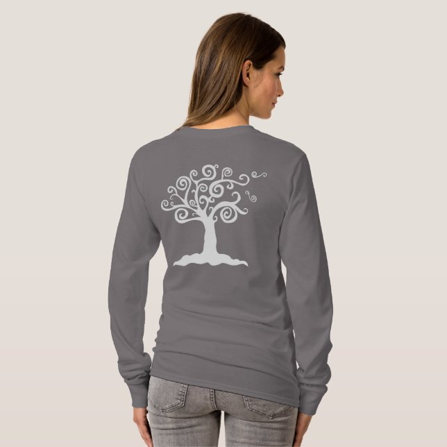 Camiseta El largo tee de manga de las mujeres del árbol CTM (Reverso completo)