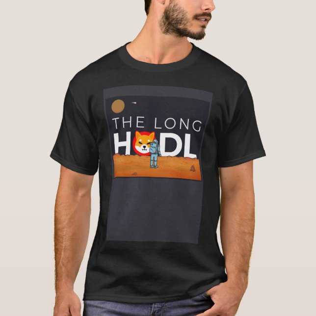 Camiseta El Largo Tiempo, Shiba Inu Al Elemento B De Cripto (Anverso)